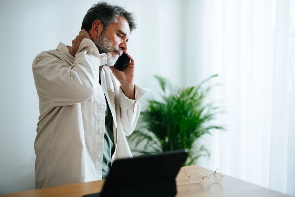 Country-Bank-Concerned-man-on-phone-reporting-his-lost-or-stolen-card