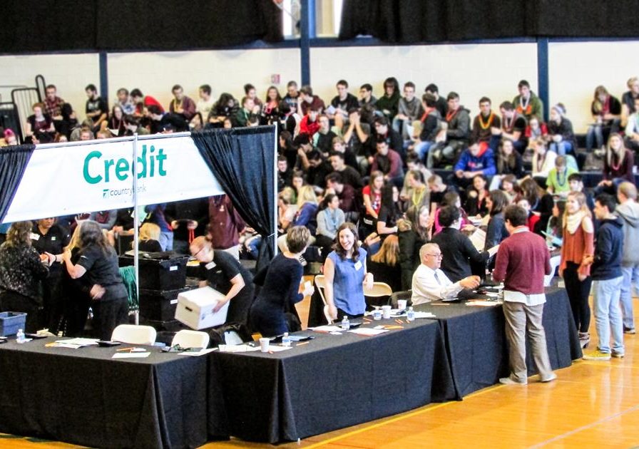 Crowds of students at the Credit For Life Fair